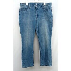 Riders by Lee Jeans Womens Size 18P Blue Denim Stretch MidRise Straight Leg